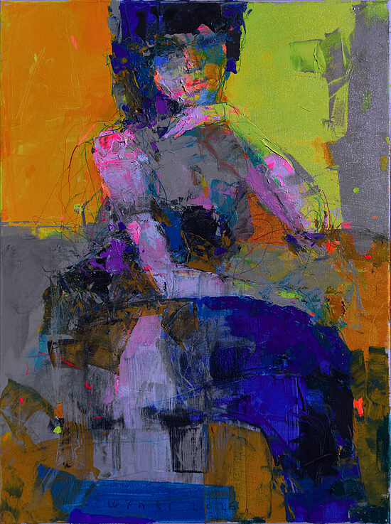 Vibrant expressionist oil painting by Viktor Sheleg - Under the warm sun
