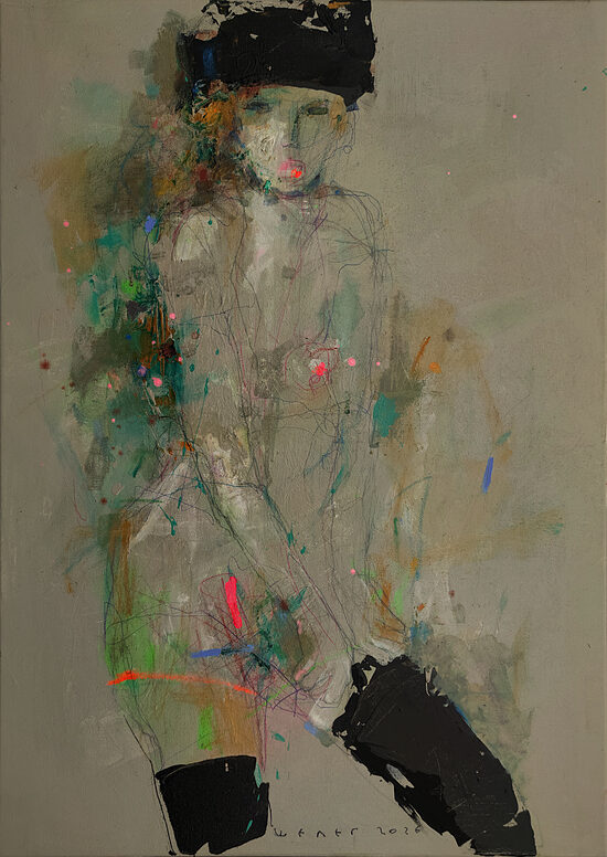 Woman Adjusting Her Stocking