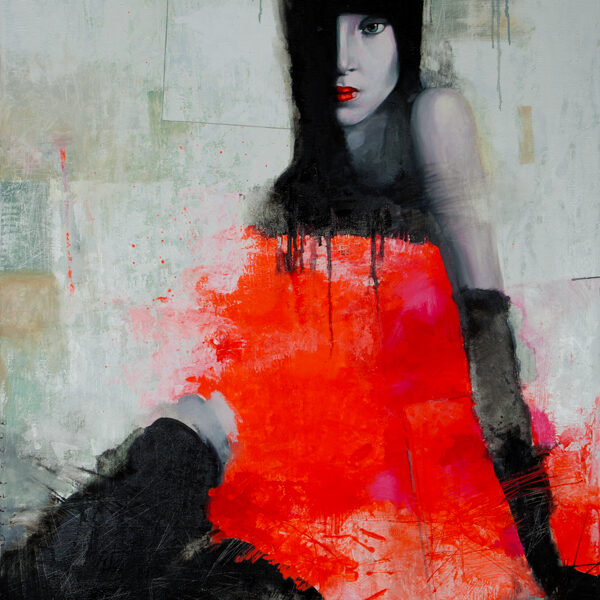 "Lady in red"oil,canvas/120X90/2008