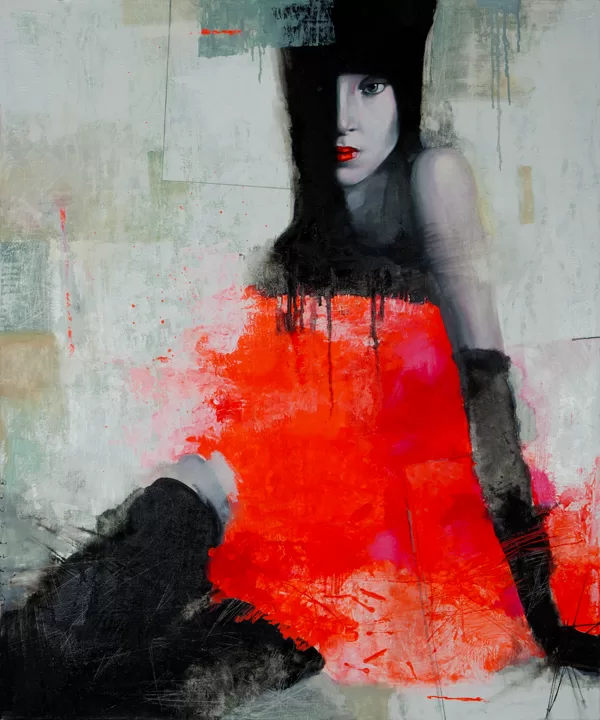 "Lady in red"oil,canvas/120X90/2008